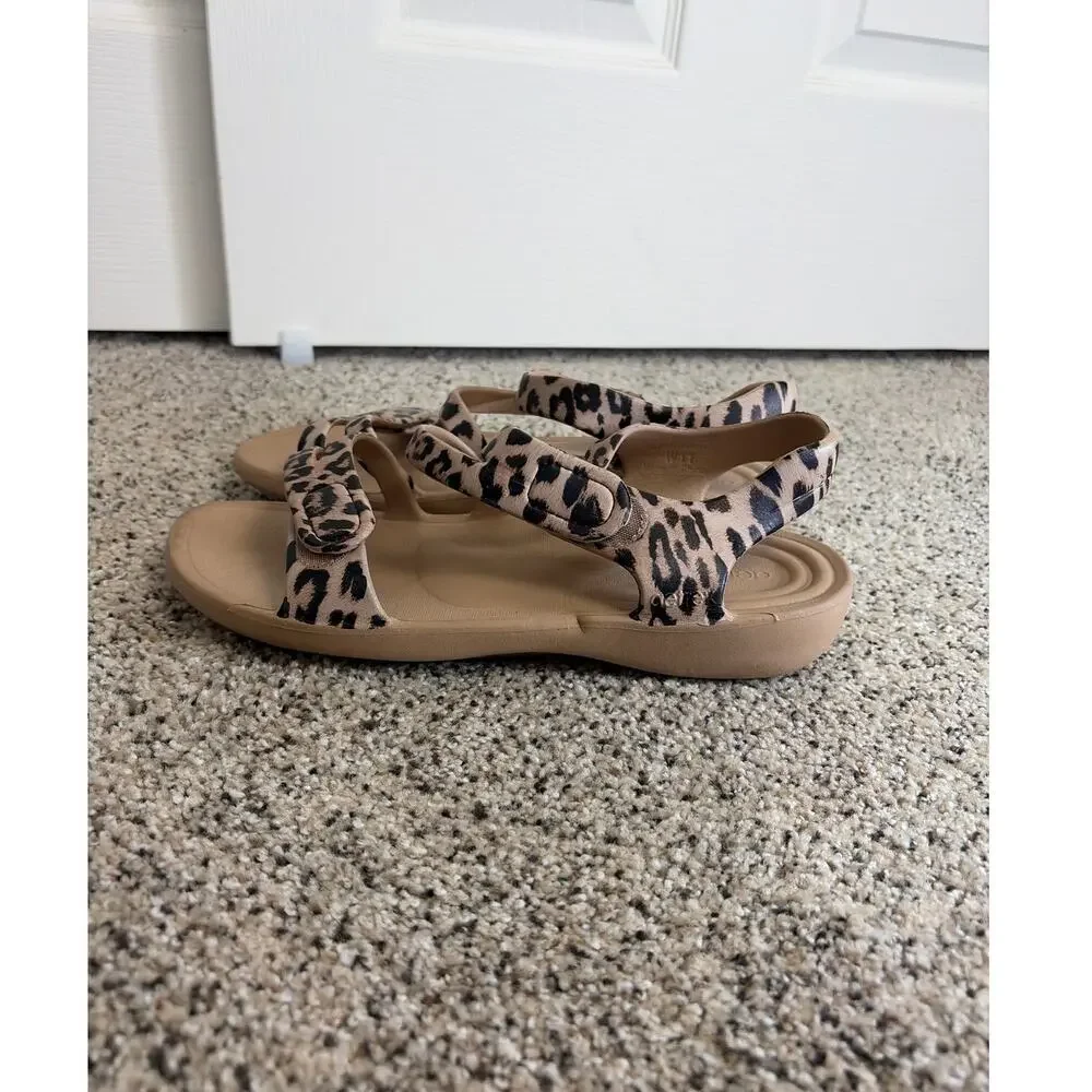 Aetrex Womens‎ Jillian Sport Sandal Size 11 Leopard Strappy Comfort Arch Support